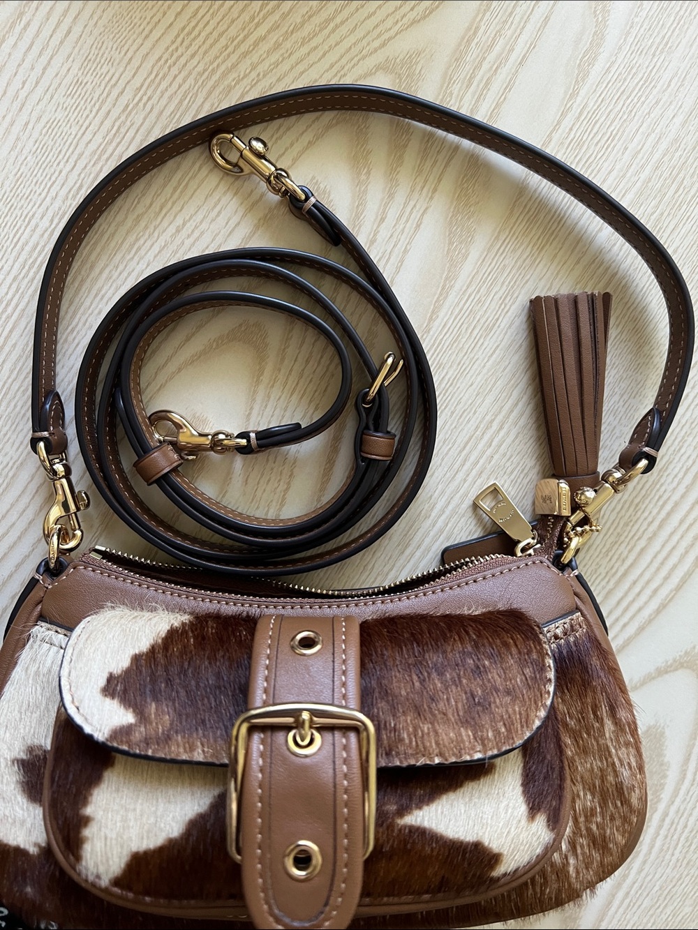 NWT Coach! Ashton Mini Shoulder Bag
In Haircalf With Cow Print - Picture 9 of 9
